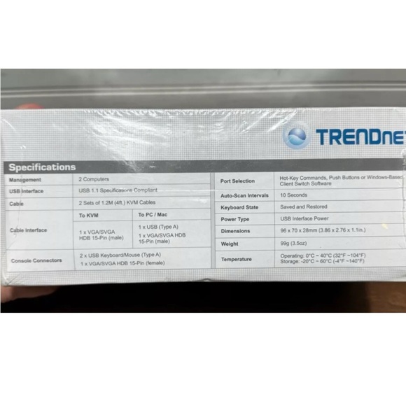 TRENDnet Tk207 2-port USB KVM Switch Cable Kit  Brand New Sealed - Picture 3 of 6